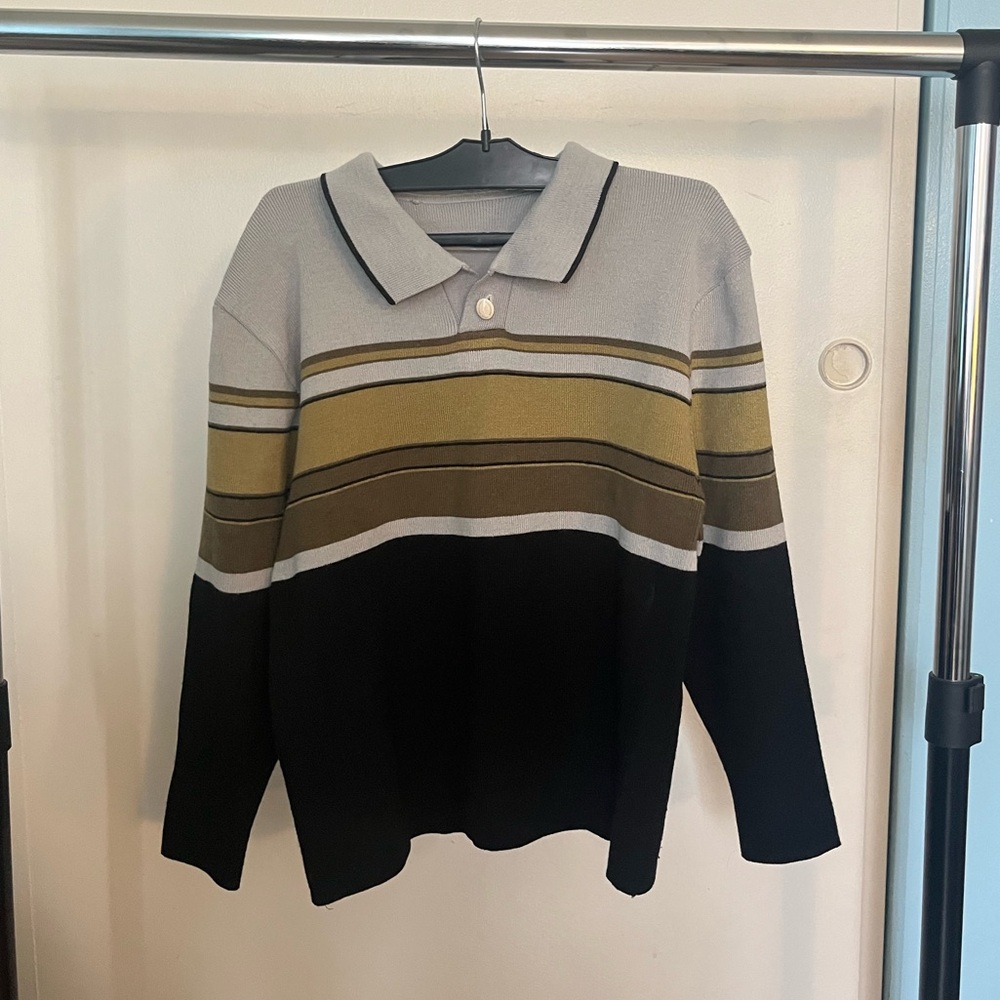 Striped Polo Sweater